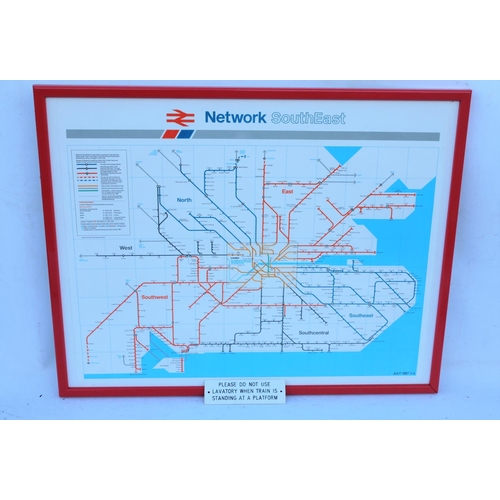 345 - Network South East framed system map dated 06/87, 18 1.2