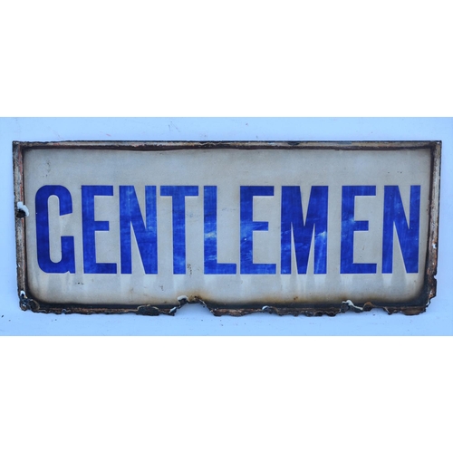 349 - Early enamel sign, blue on white 