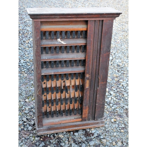 350 - Railway station booking office wooden ticket cabinet, 41