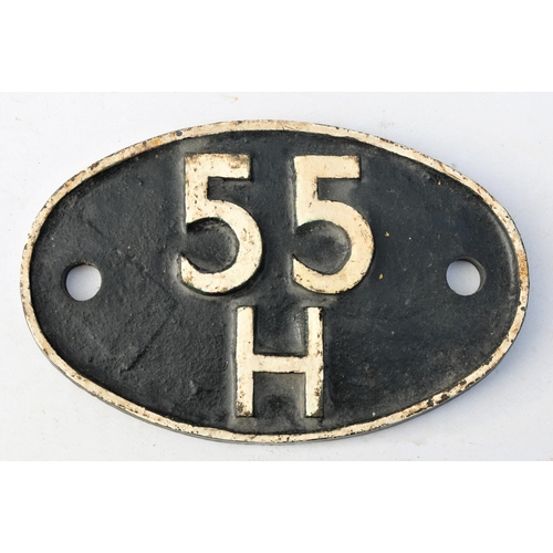 351 - British Railways locomotive shedplate 55H Leeds Neville Hill (January 1960 to June 1966 for steam). ... 