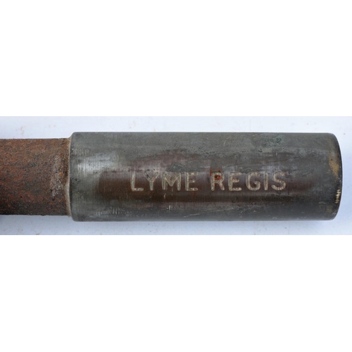 352 - Webb Thompson large single line railway staff - Lyme Regis - Uplyme, originates from the project to ... 