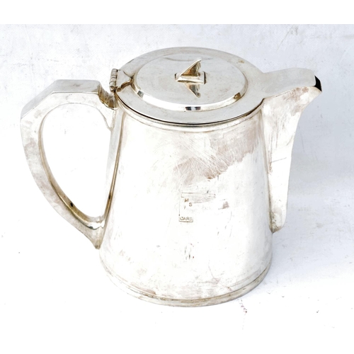 359 - London Midland & Scottish Railway (LMS Cars) silver plated 4 pint coffee pot by Gladwin & Co, Sheffi... 