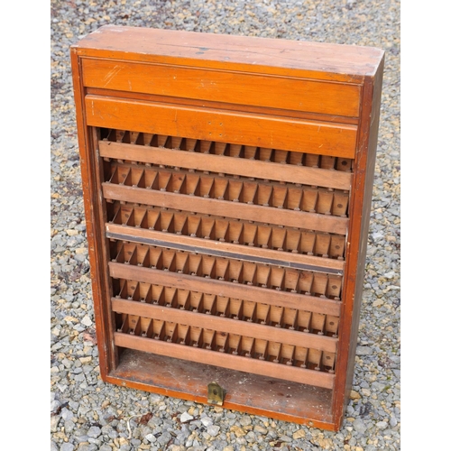 375 - Railway Booking Office wooden ticket cupboard/rack,  36