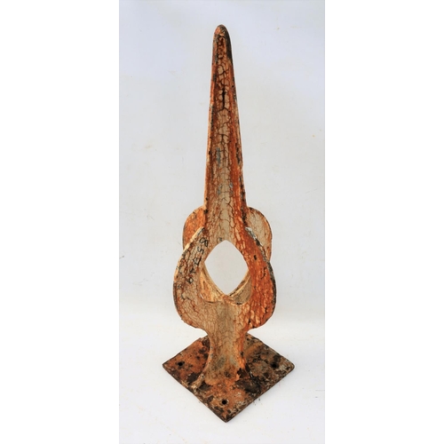 385 - North British Railway C/I signal finial, flat bottom, 28