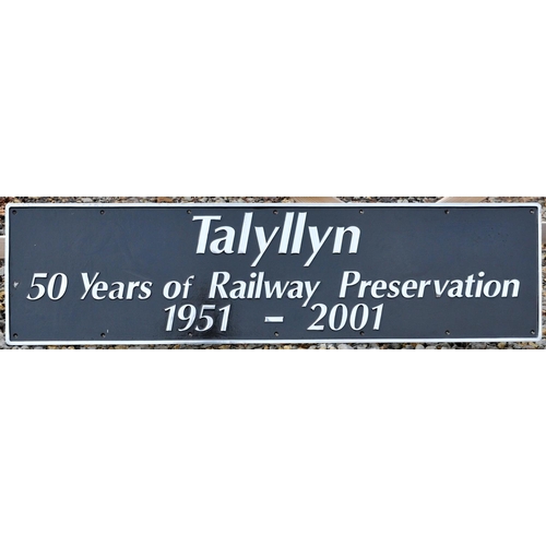 391 - A nameplate TALLYLLYN 50 YEARS OF PRESERVATION. This is a spare plate for Class 86 86258 which carri... 