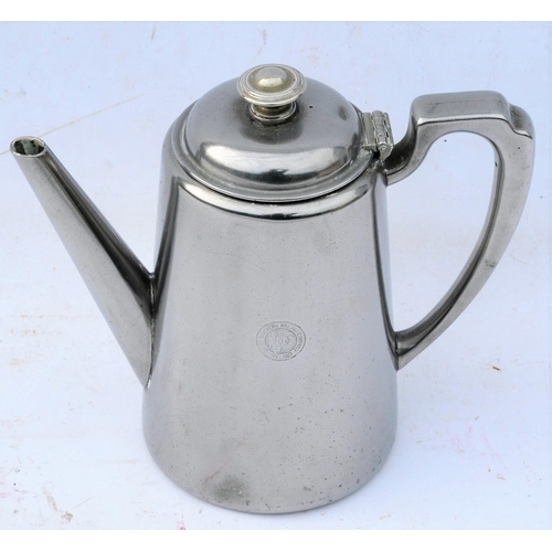 398 - Great Northern Railway (Ireland) plated coffee pot by Elkington, 7 1/2