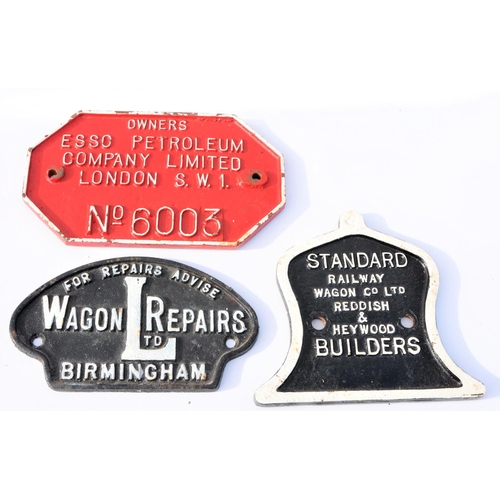 438 - Wagonplates, c/i, Esso 6003, Standard, Reddish & Heywood, Wagon Rep, B'ham. (3) (Postage Band: N/A)