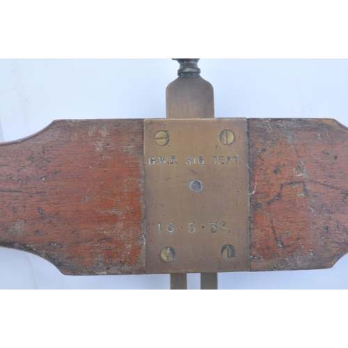 53 - Great Western Railway mahogany & brass ATC (Automatic Train Control) ramp setting gauge, clearly sta... 