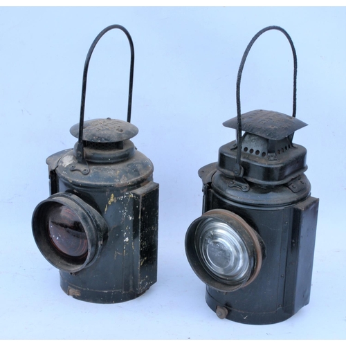 74 - Adlake railway signal lamps, one plated LMS, one without reservoir. (2) (Postage Band: N/A)