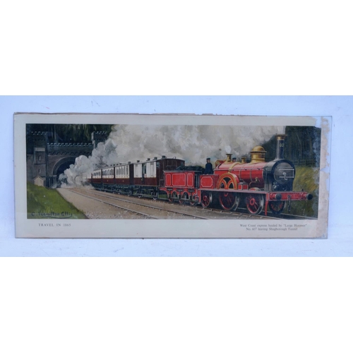 83 - Railway carriage prints by Hamilton Ellis,  framed or on glass. (7) (Postage Band: N/A)