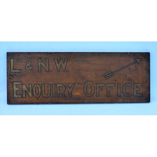 85 - London & North Western Railway wooden notice - 