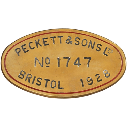 120 - A nameplate, LONGFIELD, with its matching worksplate, PECKETT, 1747, 1928 from an 0-4-0ST new to BPC... 