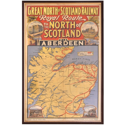 15 - A Great North of Scotland Railway double royal poster, THE ROYAL ROUTE TO THE NORTH OF SCOTLAND, VIA... 
