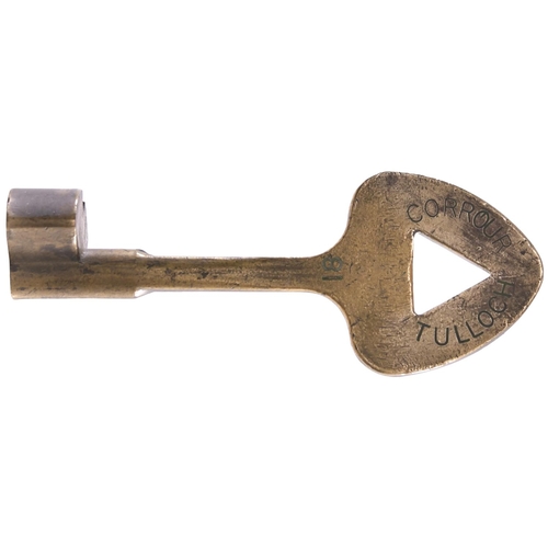 197 - A single line key token, CORROUR-TULLOCH, (brass), from the West Highland Line to Fort William and M... 