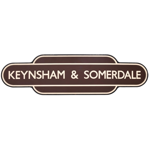 50 - A BR(W) totem sign, KEYNSHAM & SOMERDALE, (f/f), from the Bristol to Bath section of the main line t... 