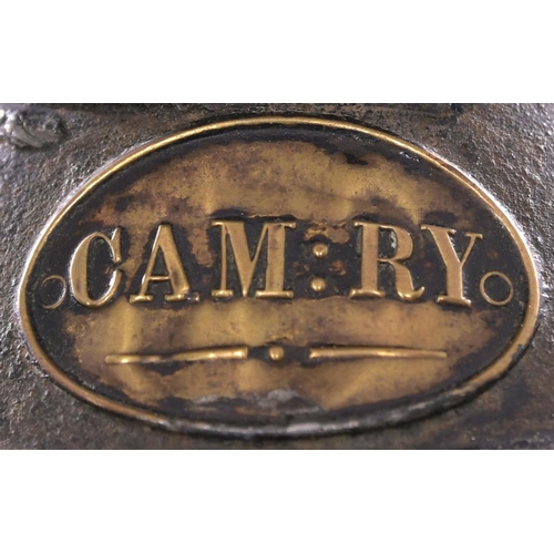 90 - A Cambrian Railway three aspect brass collar handlamp, complete with CAM RY oval brass plate, the bo... 