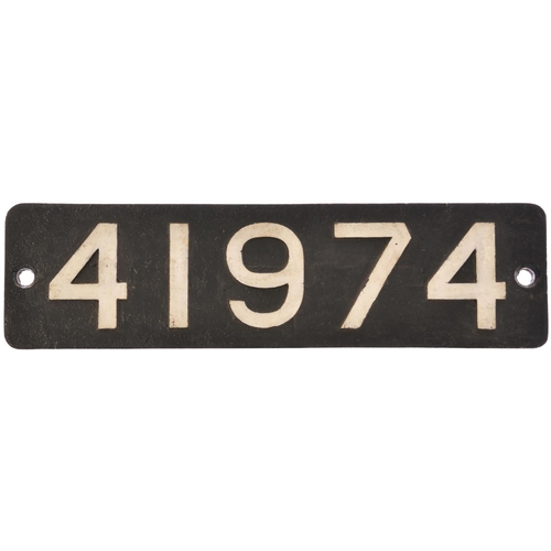 109 - A smokebox numberplate, 41974, from an LMS Class 3P 4-4-2T No 1974 built at Derby in 1930, an LMS de... 