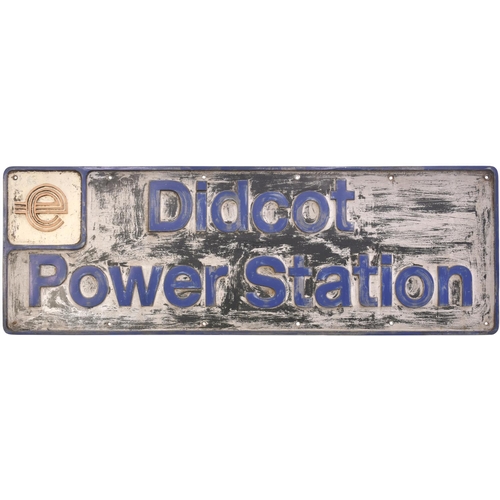 119 - A nameplate, DIDCOT POWER STATION, from Class 58 58014. Built at Doncaster Works in April 1984 and d... 