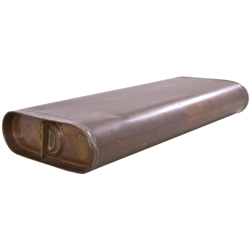 121 - A North Eastern Railway carriage foot warmer, copper, 18