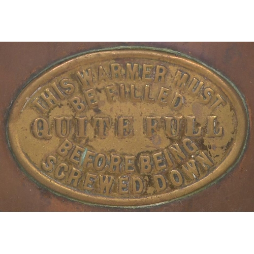 121 - A North Eastern Railway carriage foot warmer, copper, 18