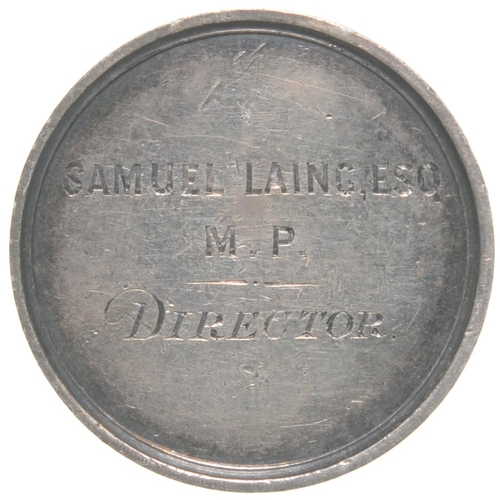 196 - A London, Brighton and South Coast Railway pass issued to Samuel Laing Esq M.P., Director. Silver, 1... 