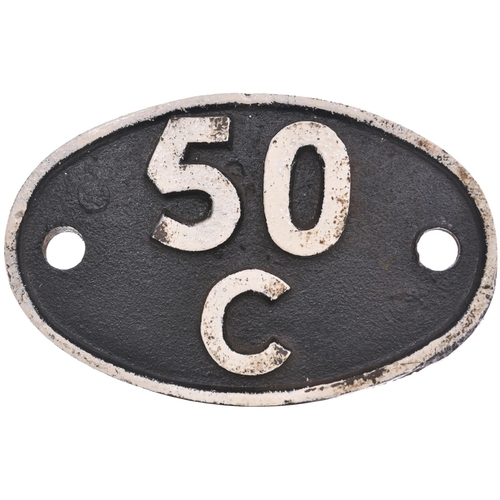 197 - A shedplate 50C, Selby (1948-September 1959), Hull (Botanic Gardens) (January 1960-May 1973). Both f... 