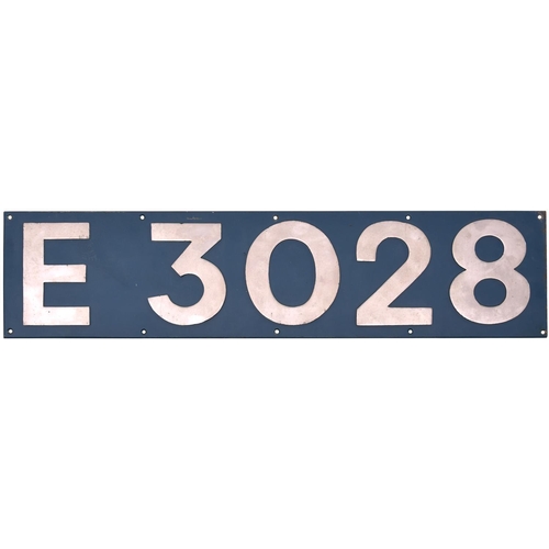 2 - A cabside numberplate E3028 from a BR Class 83 electric built by English Electric/Vulcan Foundry Wor... 