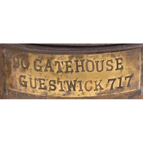 90 - A Midland and Great Northern Joint Railway three aspect handlamp with a brass plate 20 GATEHOUSE, GU... 