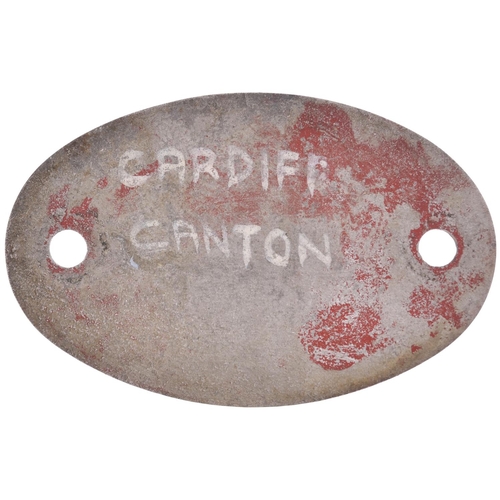 91 - An alloy shedplate, 86A, Cardiff Canton (September 1963-May 1973). The cast iron version of this cod... 