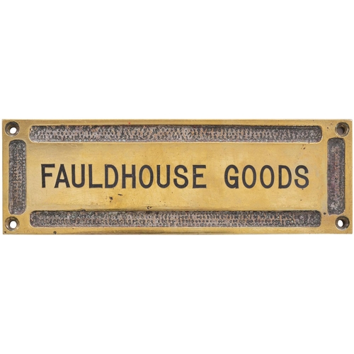 93 - A Caledonian Railway signal instrument plate, FAULDHOUSE GOODS, a box on the Edinburgh to Glasgow, v... 