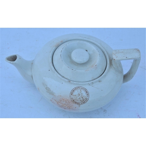 38 - London North Western Railway china - teapot, condiment dish, milk/cream totty, all LNWR Refreshment ... 