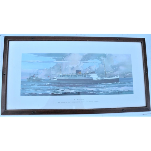46 - Railway framed carriage prints, TSS Duke of Lancaster, MV Cambria. (2) (Postage Band: N/A)
