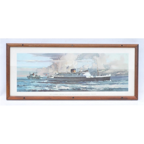 74 - British Railways framed carriage print, MV Cambria, 26