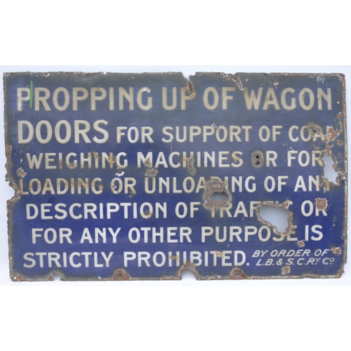 78 - London Brighton & South Coast Railway enamel notice reference 