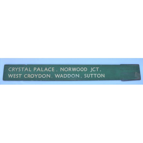 48 - Southern Railway/BR(S) hand painted wooden platform finger destination board - Crystal Palace, Norwo... 