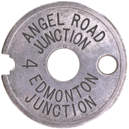 76 - A Tyers No 6 single line tablet, ANGEL ROAD-EDMONTON, (alloy), the first section of the original rou... 