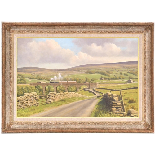 92 - An original painting, APPERSETT VIADUCT, by Gerald Broom, a tranquil view of a North Eastern branch ... 