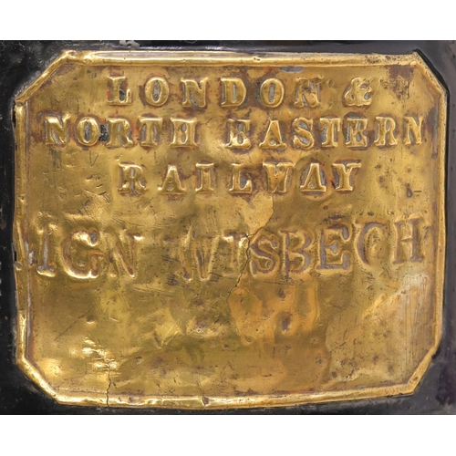 162 - An LNER three aspect handlamp with a brass plate, LONDON & NORTH EASTERN RAILWAY, M&GN, WISBECH, fro... 