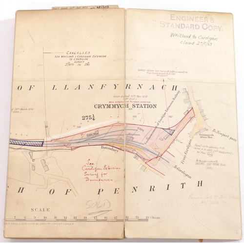 170 - A set of Great Western Railway plans for the Whitland and Cardigan Railway, a revised survey of 1895... 