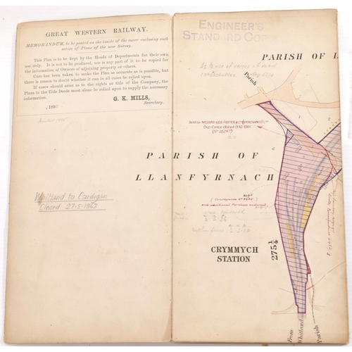 170 - A set of Great Western Railway plans for the Whitland and Cardigan Railway, a revised survey of 1895... 