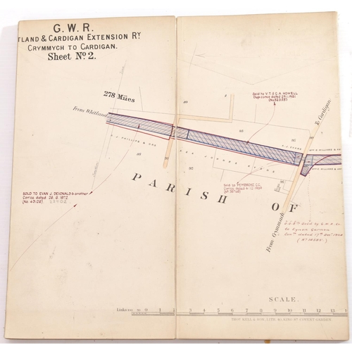 170 - A set of Great Western Railway plans for the Whitland and Cardigan Railway, a revised survey of 1895... 