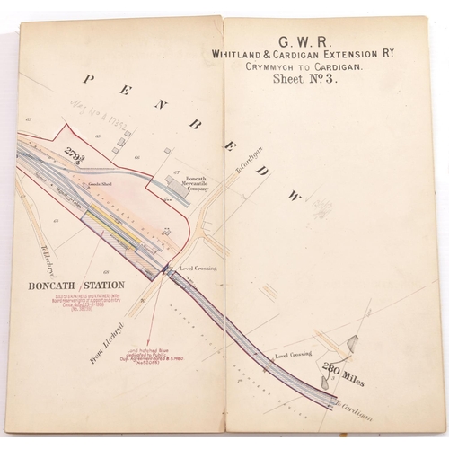 170 - A set of Great Western Railway plans for the Whitland and Cardigan Railway, a revised survey of 1895... 