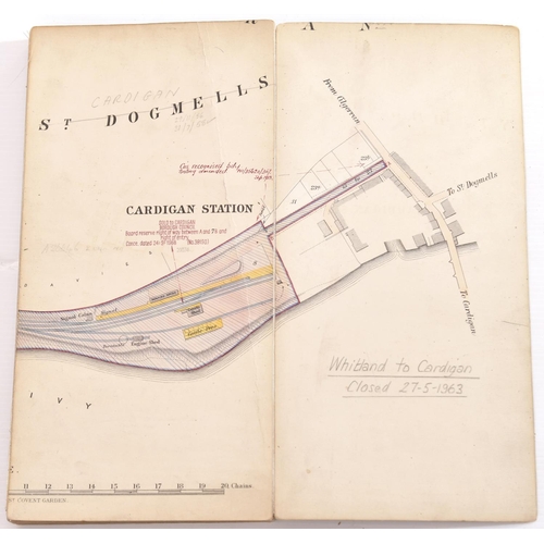 170 - A set of Great Western Railway plans for the Whitland and Cardigan Railway, a revised survey of 1895... 