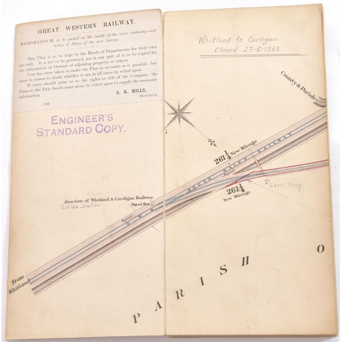 170 - A set of Great Western Railway plans for the Whitland and Cardigan Railway, a revised survey of 1895... 