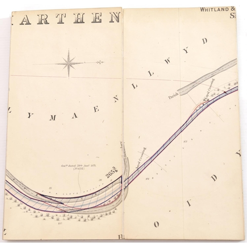 170 - A set of Great Western Railway plans for the Whitland and Cardigan Railway, a revised survey of 1895... 