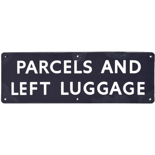 173 - A BR(E) doorplate, PARCELS AND LEFT LUGGAGE, (flangeless). Enamel, 18