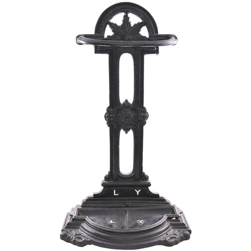 191 - A Lancashire and Yorkshire Railway umbrella stand, the company initials on the front and in the drip... 