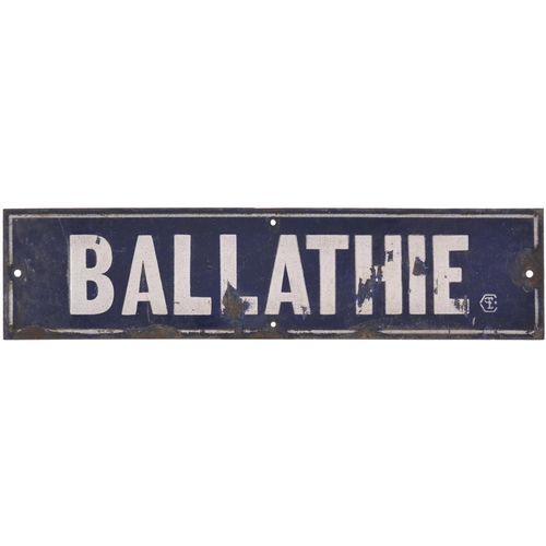 119 - A Caledonian Railway signal box nameboard, BALLATHIE, a box just north-east of Stanley Junction on t... 