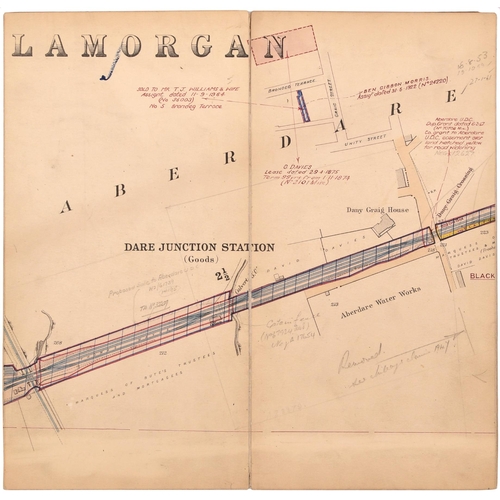 136 - A set of plans for the GWR Vale of Neath route, Dare and Aman and Bwllfa Dare Branches, 1890. A sing... 