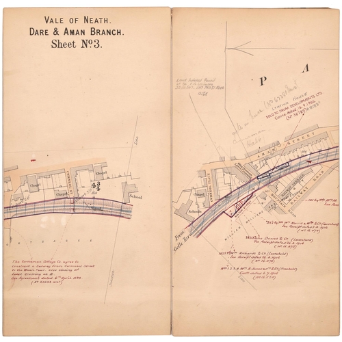 136 - A set of plans for the GWR Vale of Neath route, Dare and Aman and Bwllfa Dare Branches, 1890. A sing... 